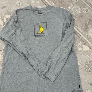 Vans Heather Gray Long Sleeve with Banana Design